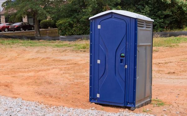 short-term portable restrooms should be serviced frequently, typically once a week